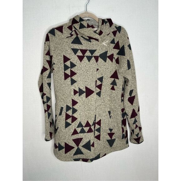 The North Face Aztec Open Cardigan Women SP Crescent Wrap Hooded Sweater Western - Picture 6 of 15